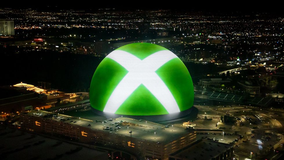 An image of the Xbox logo on the Las Vegas Sphere