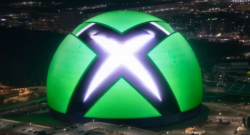 An image of the Xbox logo on the Las Vegas sphere