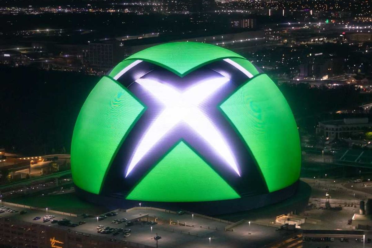 An image of the Xbox logo on the Las Vegas Sphere