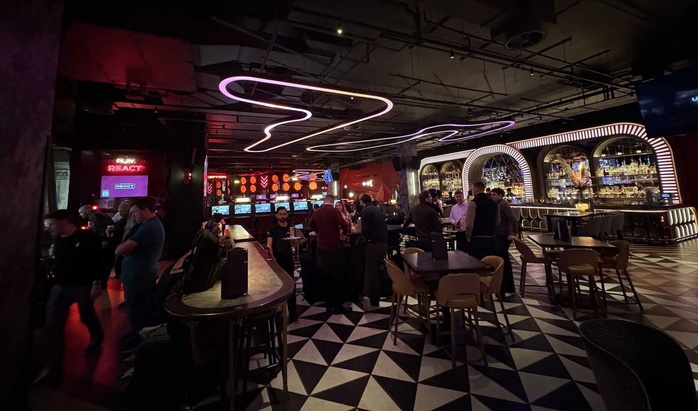 An image of what F1 Arcade in London looks like