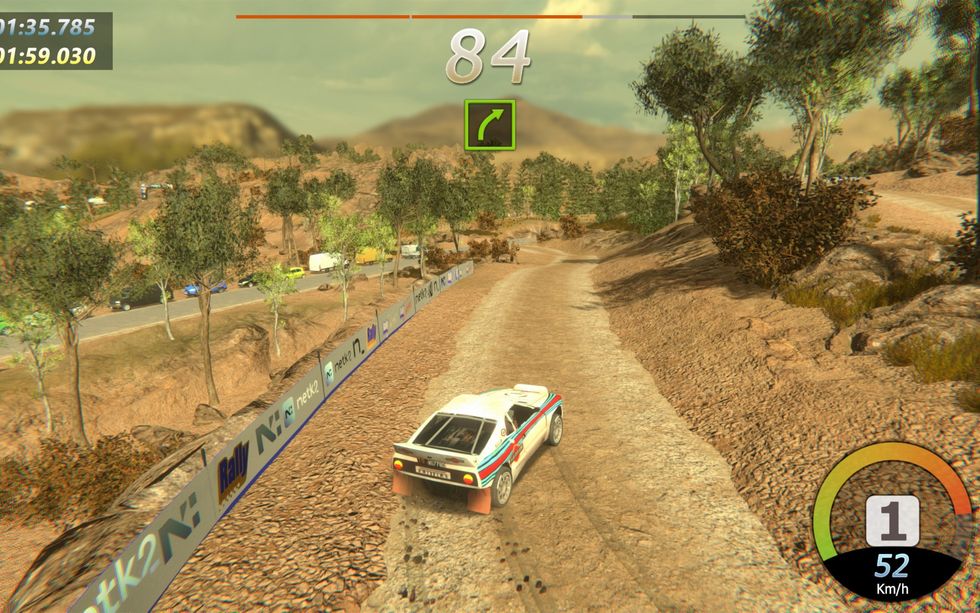An official screenshot from Rally Arcade Classics