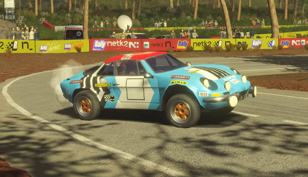 An official screenshot from Rally Arcade Classics