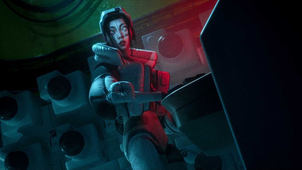 An official screenshot from the launch cinematic for Marathon