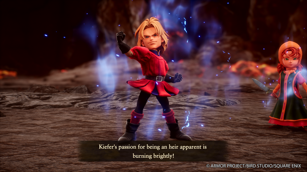 An official screenshot in Dragon Quest VII Reimagined of Kiefer using abilities