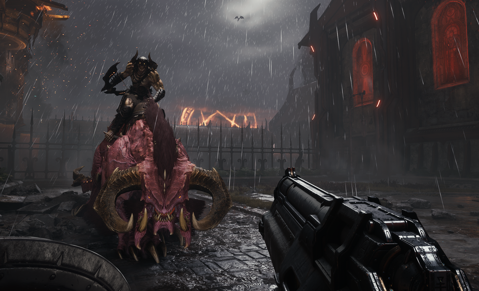An official screenshot of a Pinky Rider in DOOM: The Dark Ages