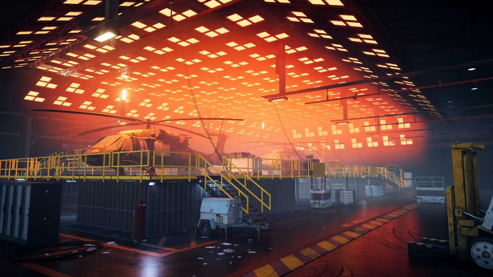 An official screenshot of a subterranean facility in Battlefield 6 Season 5 map Area 51