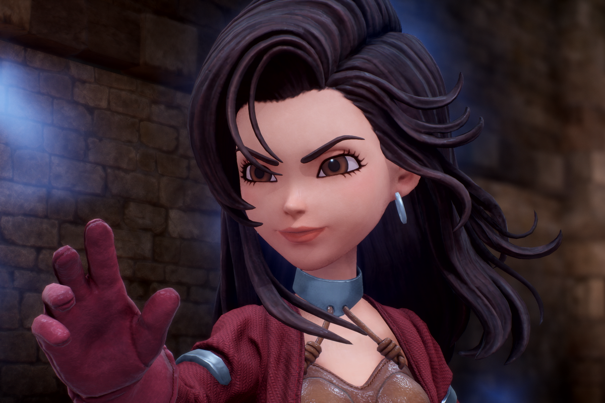 An official screenshot of Aishe from Dragon Quest VII Reimagined