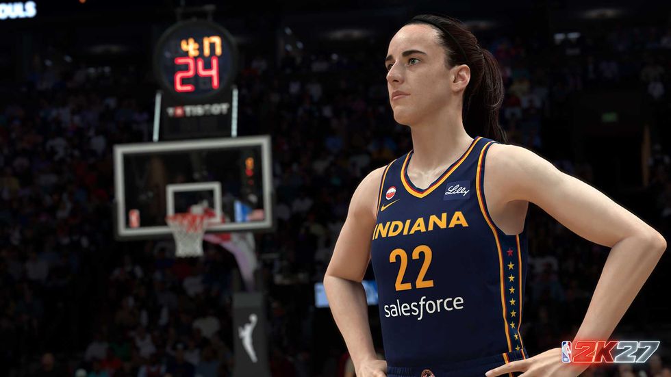 An official screenshot of Caitlin Clark in NBA 2K27