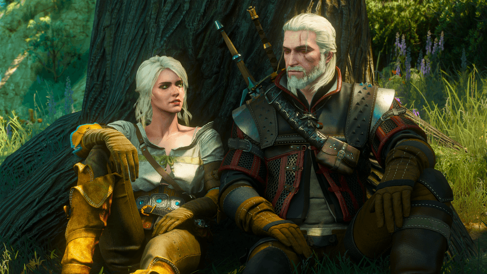 An official screenshot of Ciri and Gerald in The Witcher 3: Wild Hunt