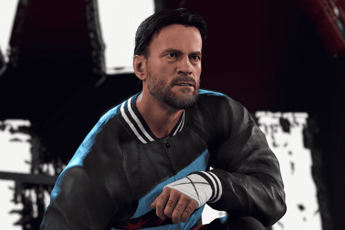 An official screenshot of CM Punk in WWE 2K26