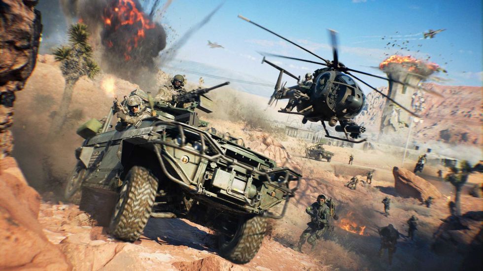 An official screenshot of combat in Battlefield 6 Season 5 map Area 51