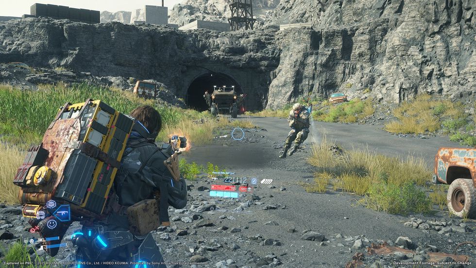 An official screenshot of combat in Death Stranding 2: On the Beach
