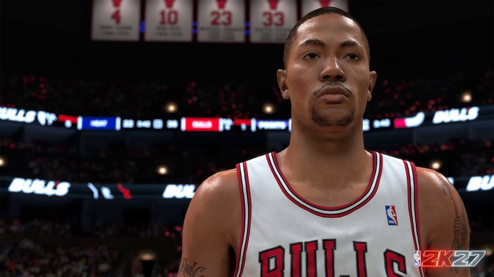An official screenshot of Derrick Rose in NBA 2K27