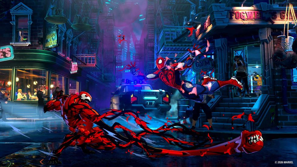 An official screenshot of gameplay from Marvel Tokon: Fighting Stars