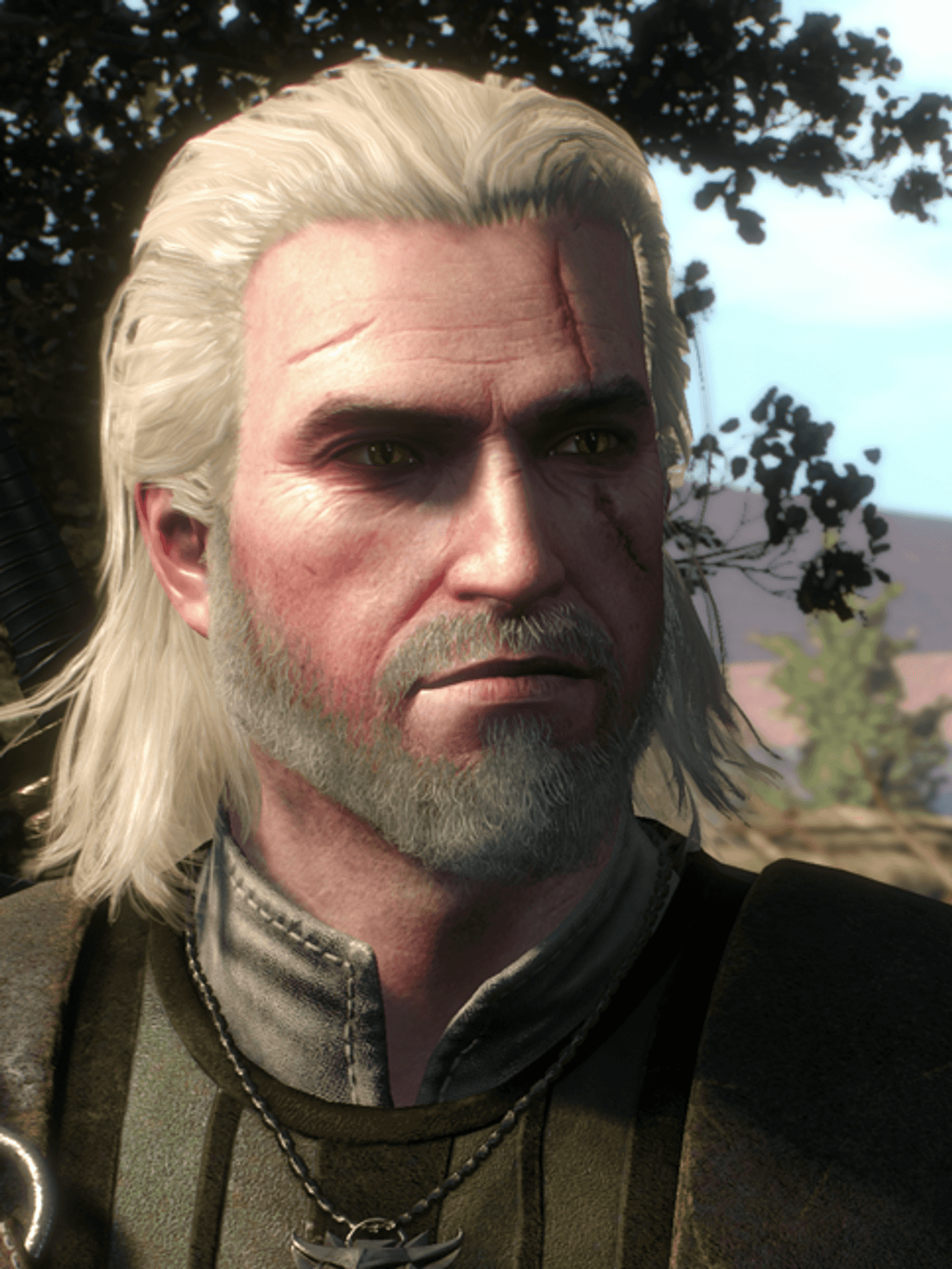 An official screenshot of Geralt from The Witcher 3