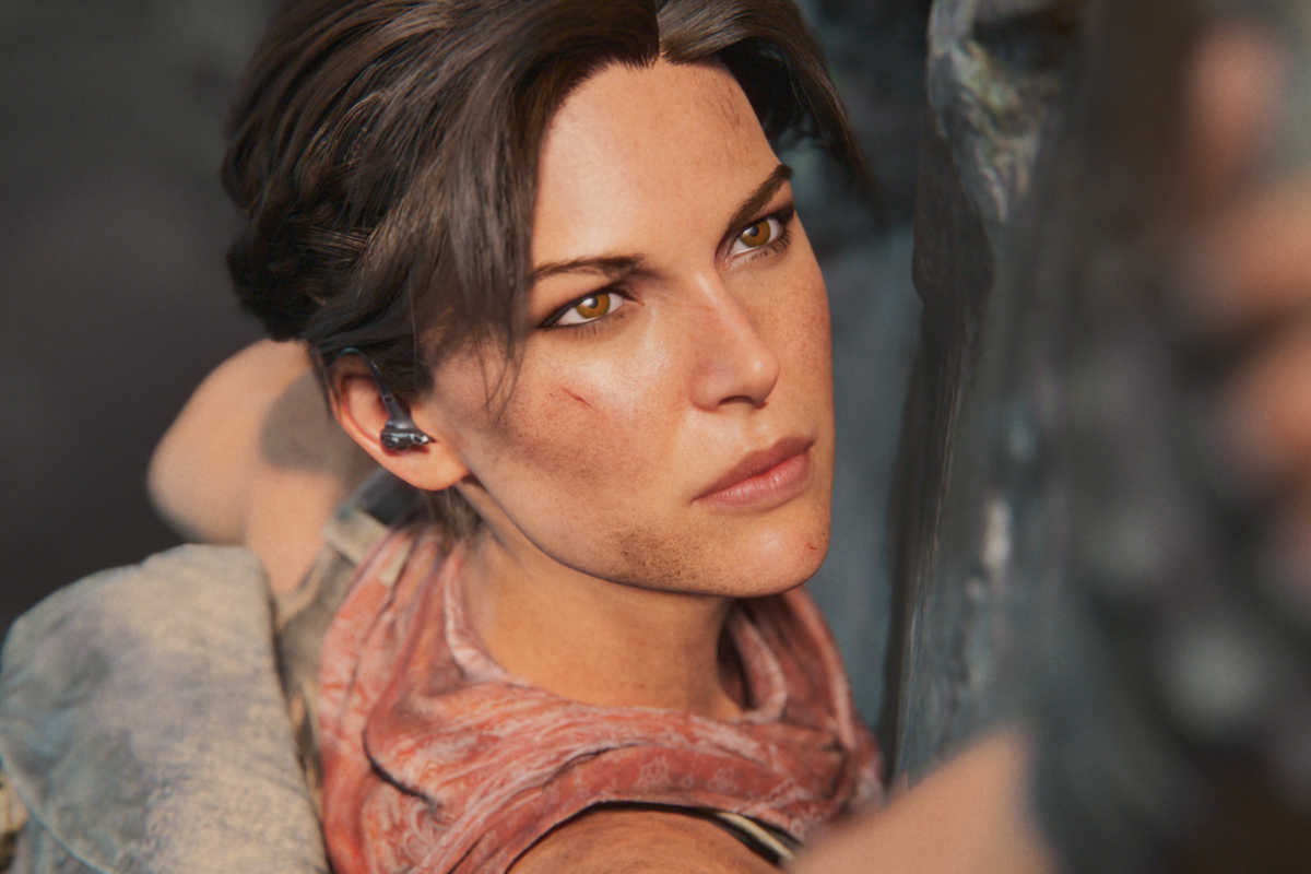 An official screenshot of Lara Croft climbing in Tomb Raider Catalyst