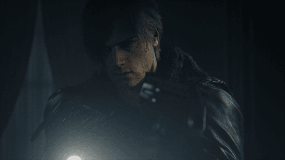 An official screenshot of Leon in Resident Evil Requiem