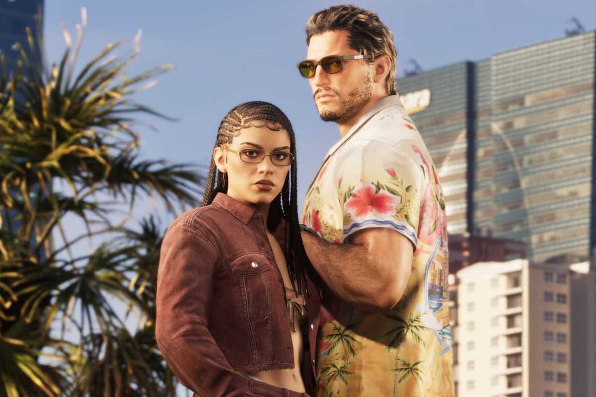 An official screenshot of Lucia Caminos and Jason Duval in GTA 6
