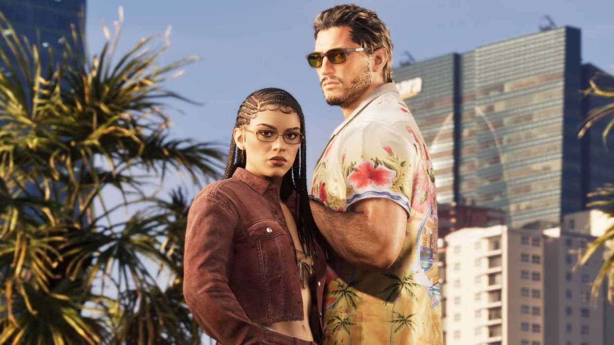 An official screenshot of Lucia Caminos and Jason Duval in GTA 6