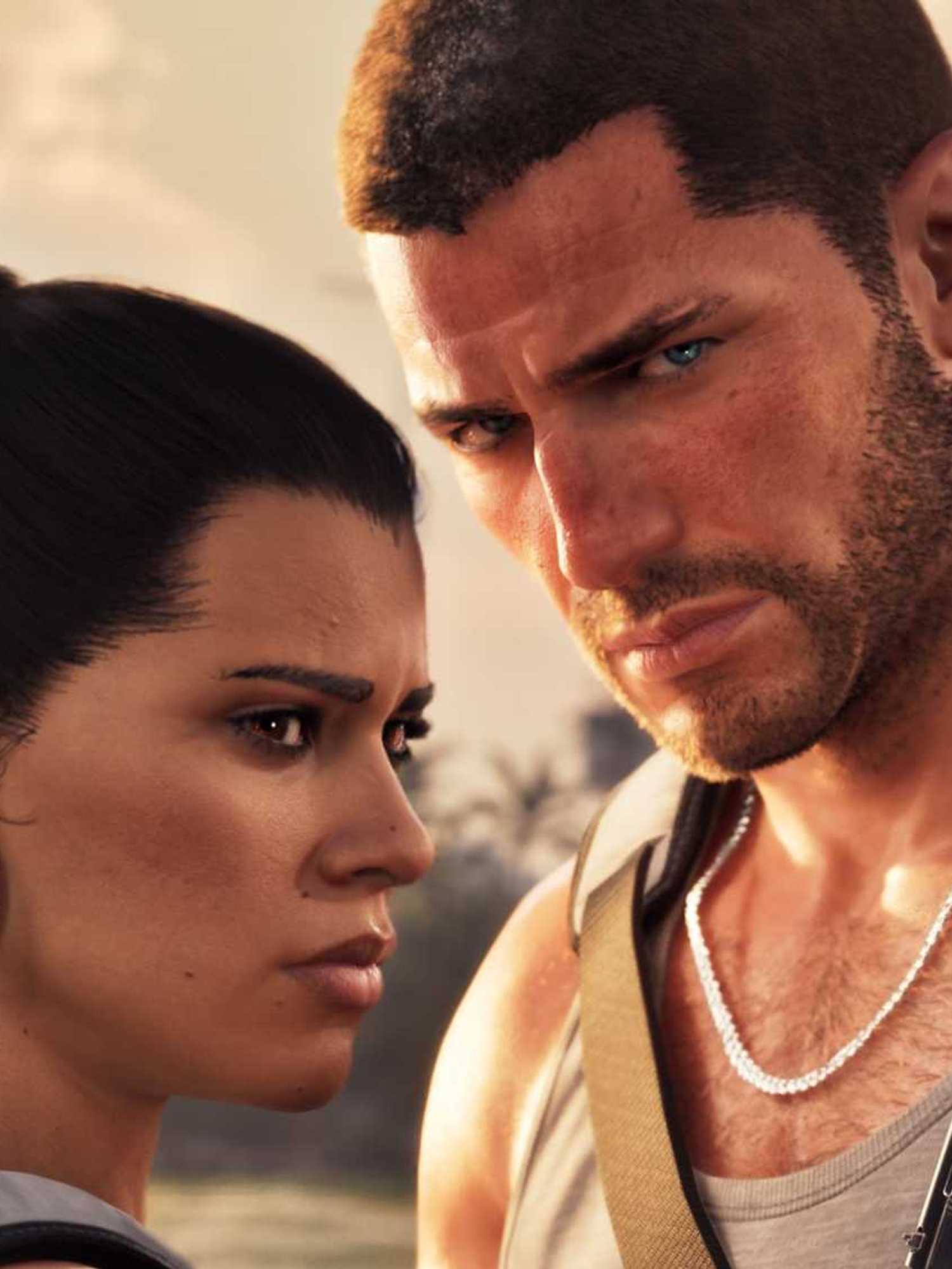 An official screenshot of Lucia Caminos and Jason Duval in GTA 6