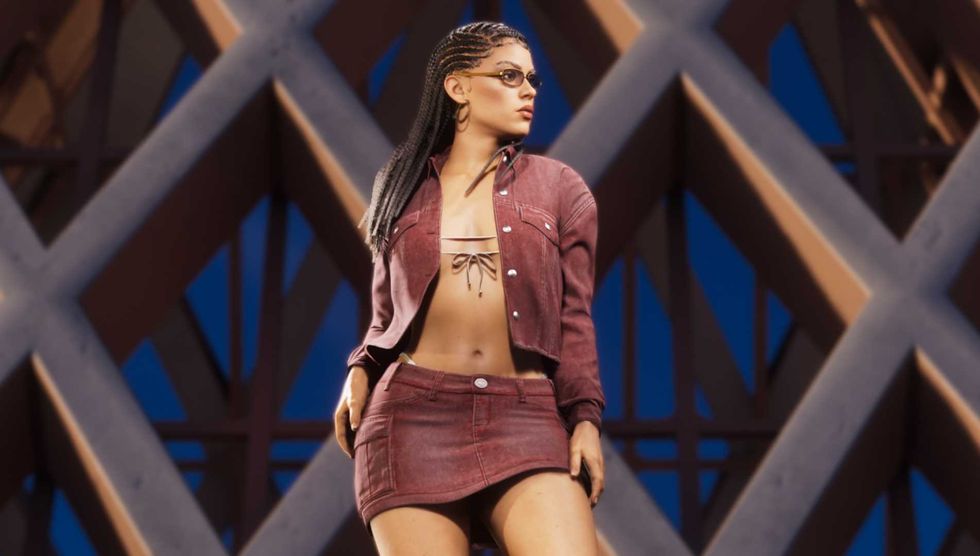 An official screenshot of Lucia Caminos from the GTA 6 Ultimate Edition Vice City Style Pack
