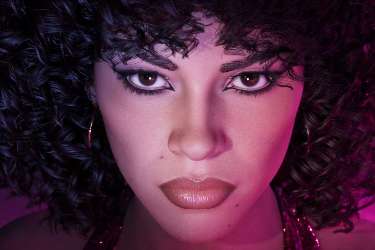 An official screenshot of Lucia Caminos from the GTA 6 Vintage Vice City Pack