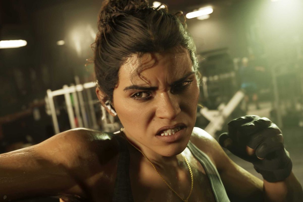 An official screenshot of Lucia Caminos in GTA 6