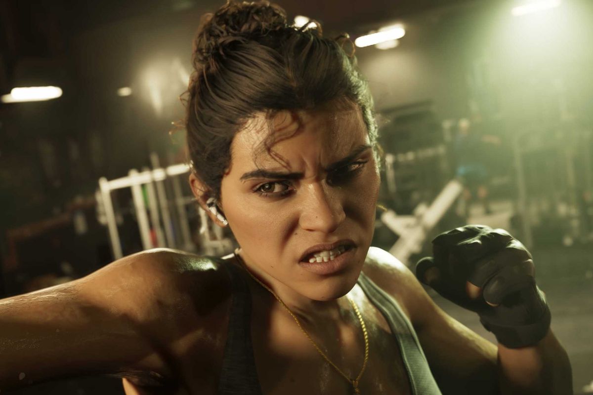 An official screenshot of Lucia Caminos in GTA 6