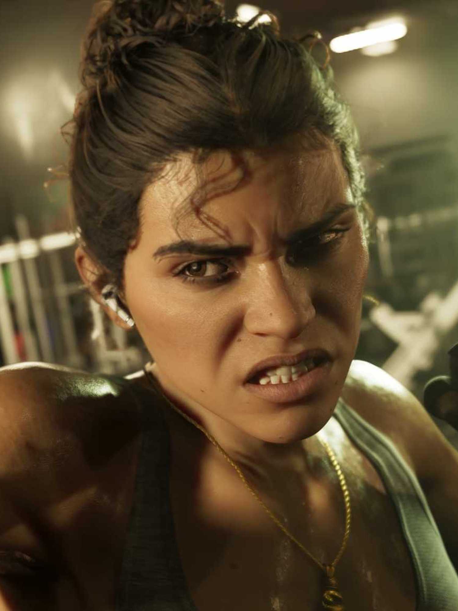 An official screenshot of Lucia Caminos in GTA 6