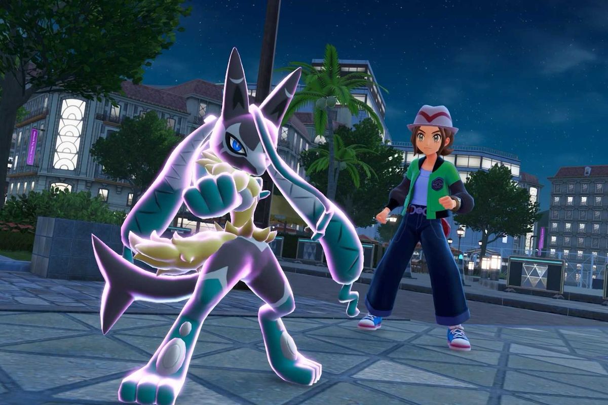 An official screenshot of Mega Lucario from Pokemon Legends: Z-A