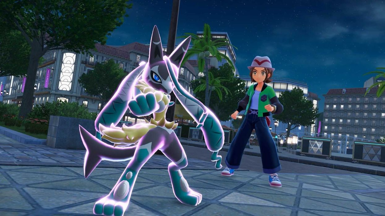 An official screenshot of Mega Lucario from Pokemon Legends: Z-A