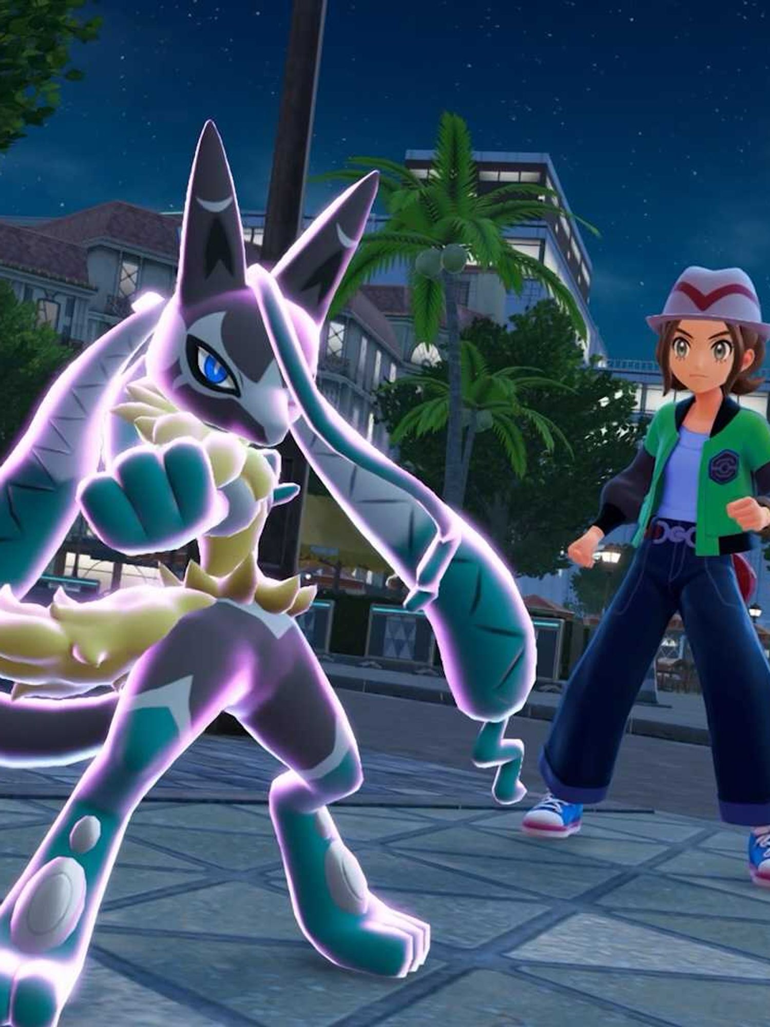 An official screenshot of Mega Lucario from Pokemon Legends: Z-A