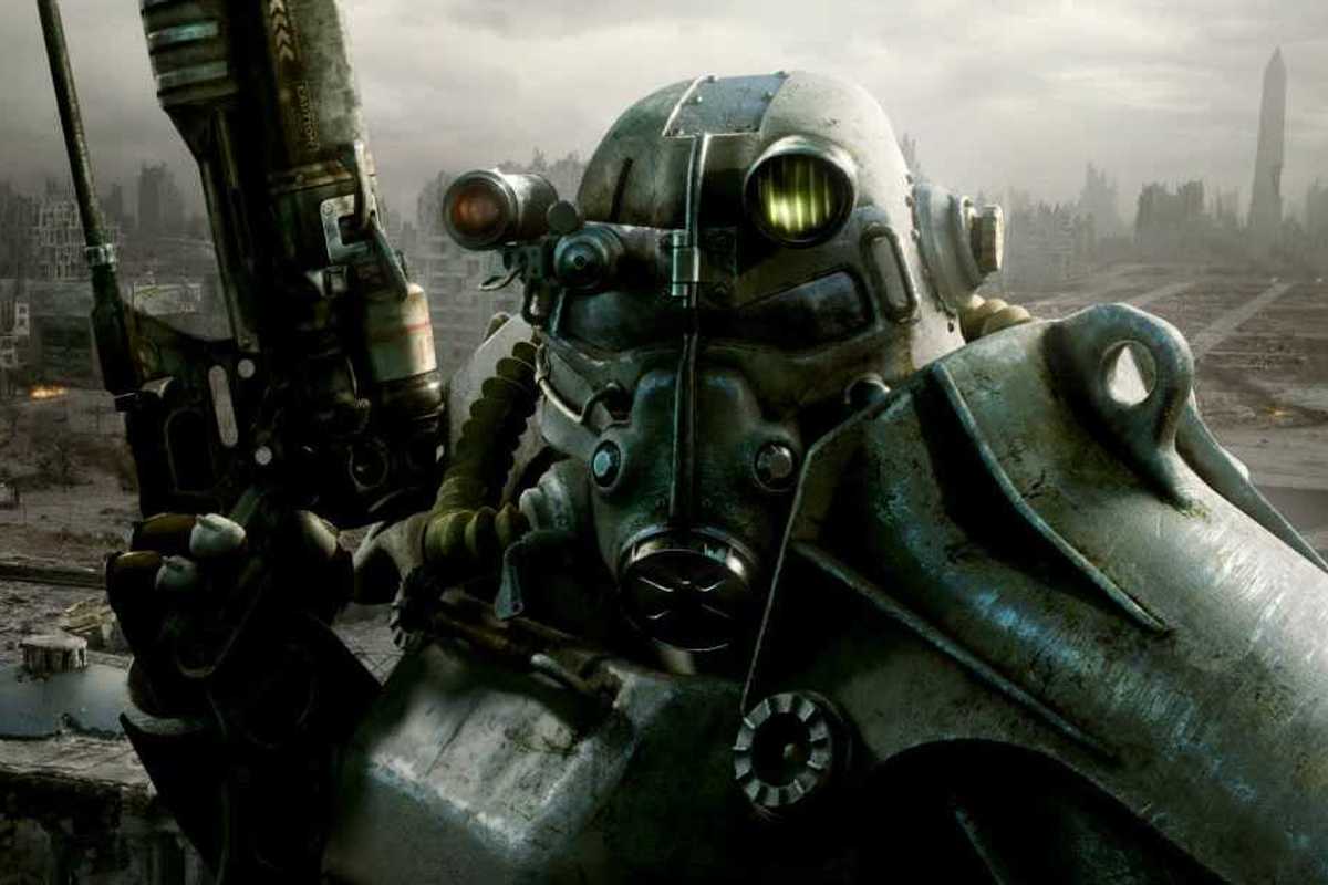 An official screenshot of power armour from Fallout 3