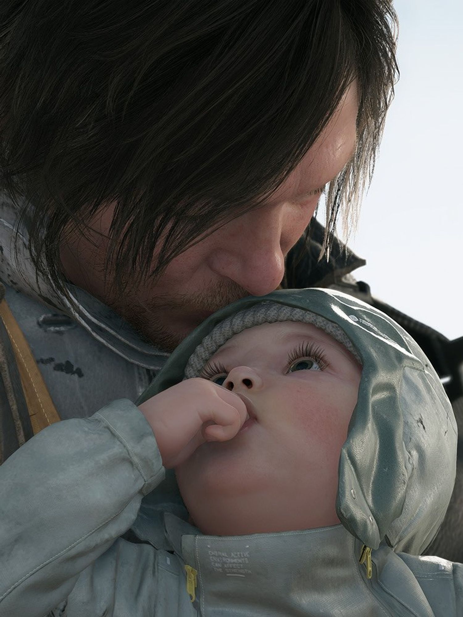 An official screenshot of Sam and Lou from Death Stranding 2 On the Beach