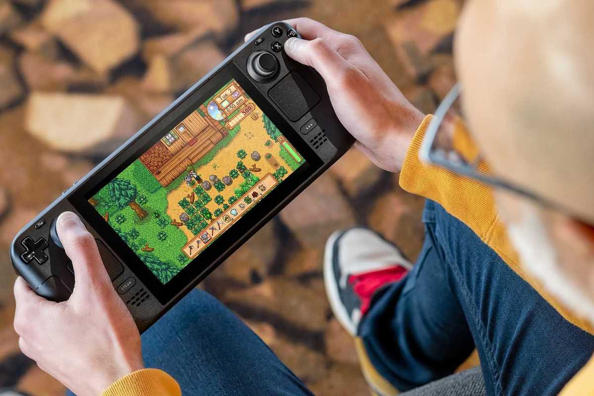 An official screenshot of someone playing Stardew Valley on a Steam Deck console