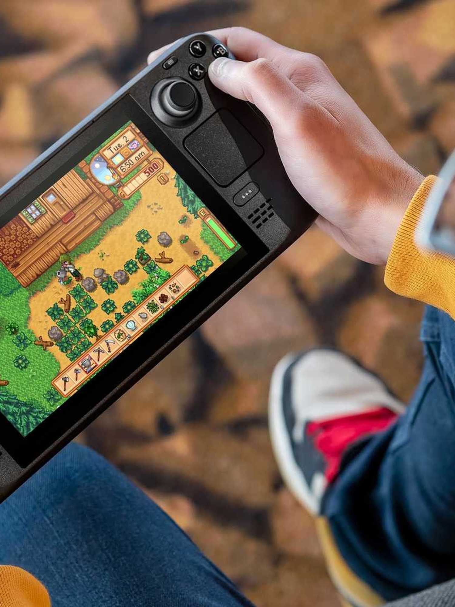 An official screenshot of someone playing Stardew Valley on a Steam Deck console