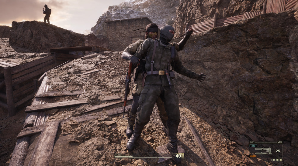 An official screenshot of stealth gameplay in Metal Gear Solid Delta Snake Eater