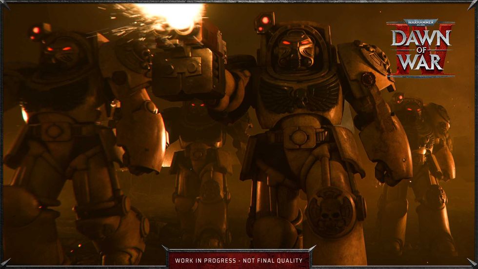 An official screenshot of Terminators in Warhammer 40,000: Dawn of War IV
