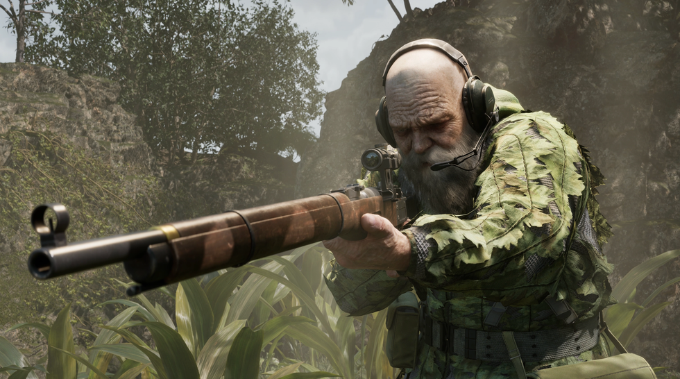 An official screenshot of The End in Metal Gear Solid Delta: Snake Eater