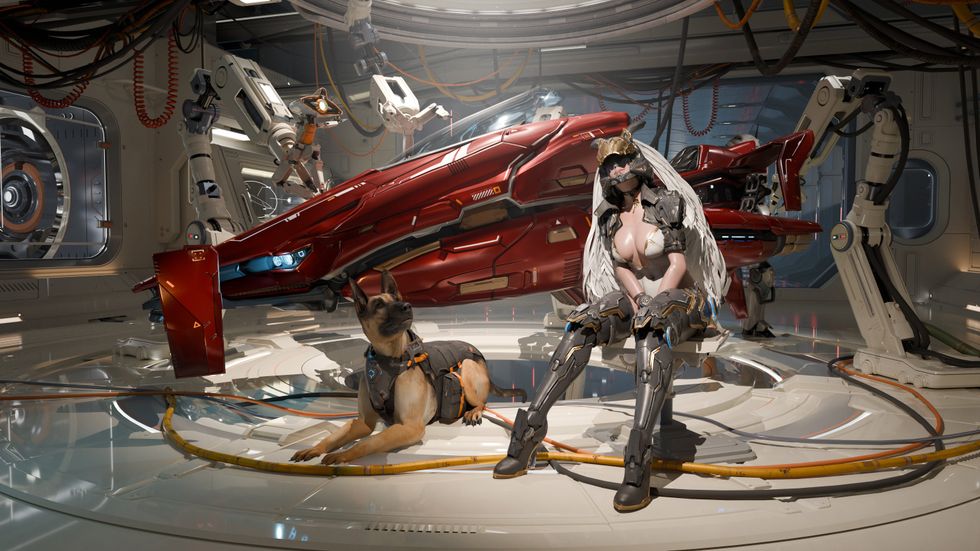 An official screenshot of the hover bike in The First Descendant