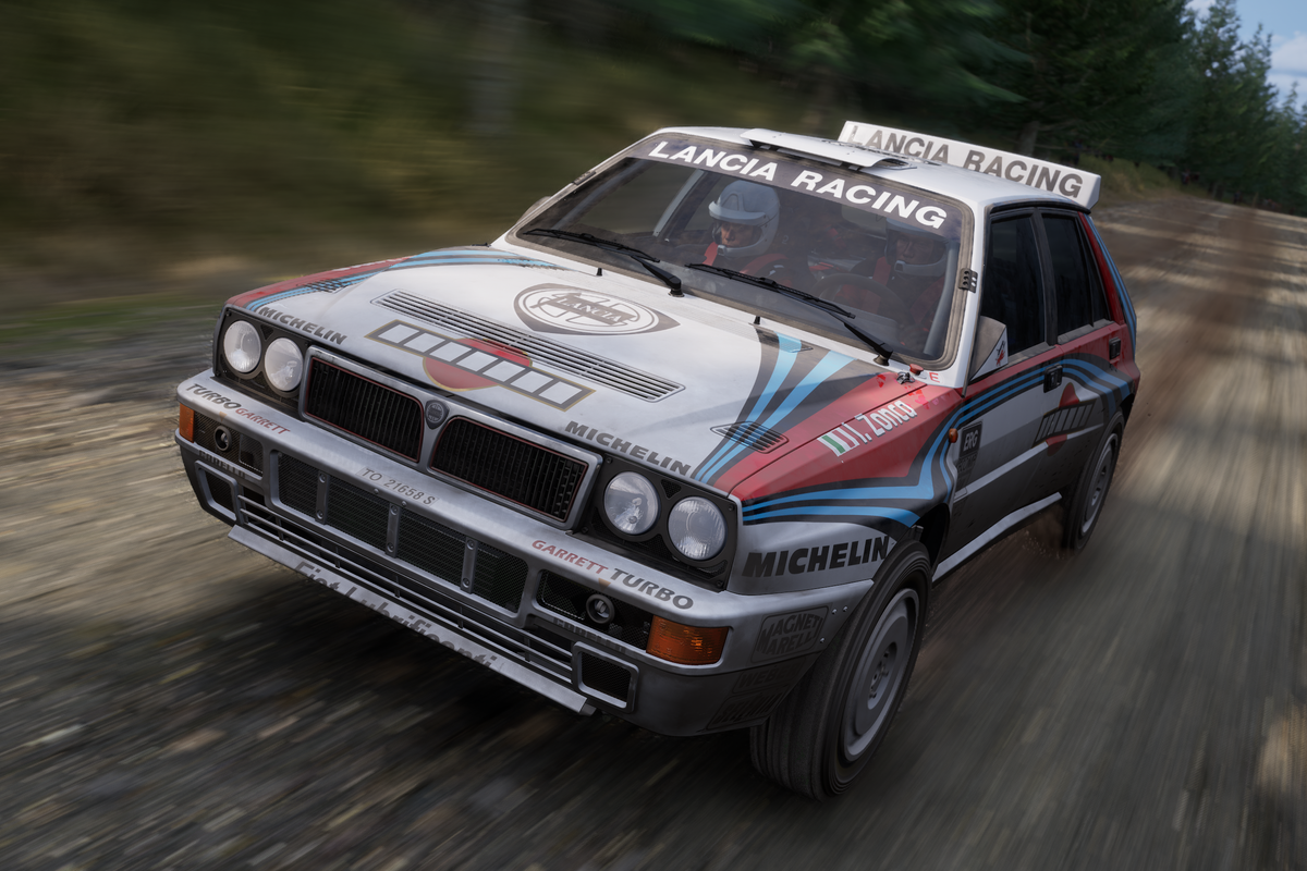 An official screenshot of the Lancia Delta Intergrale in Assetto Corsa Rally