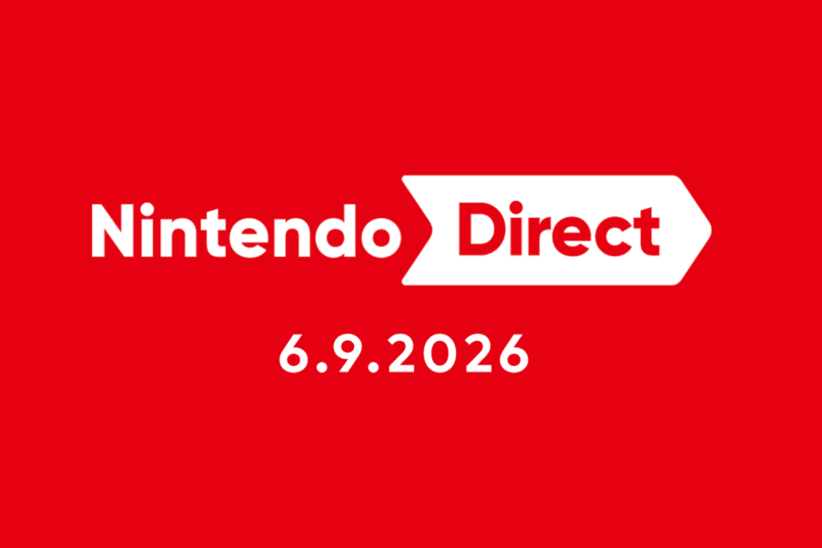 An official screenshot of the Nintendo Direct logo for 9 June