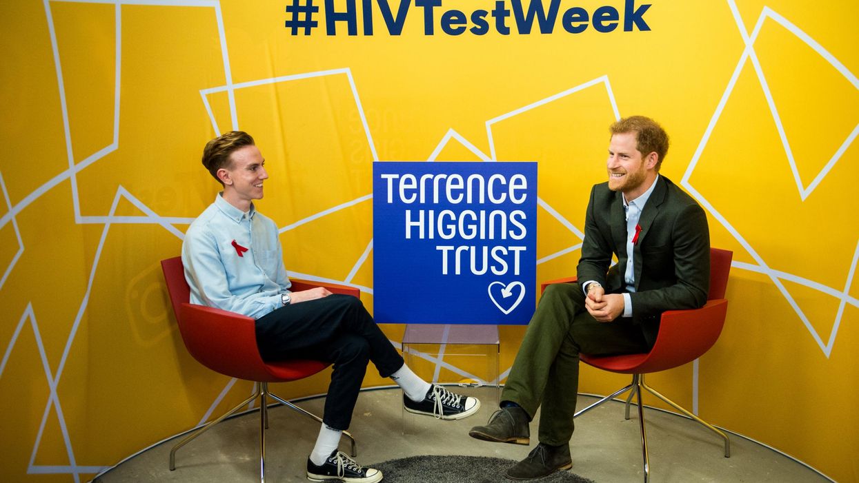 Andrew pictured with Prince Harry for the Terrence Higgins Trust