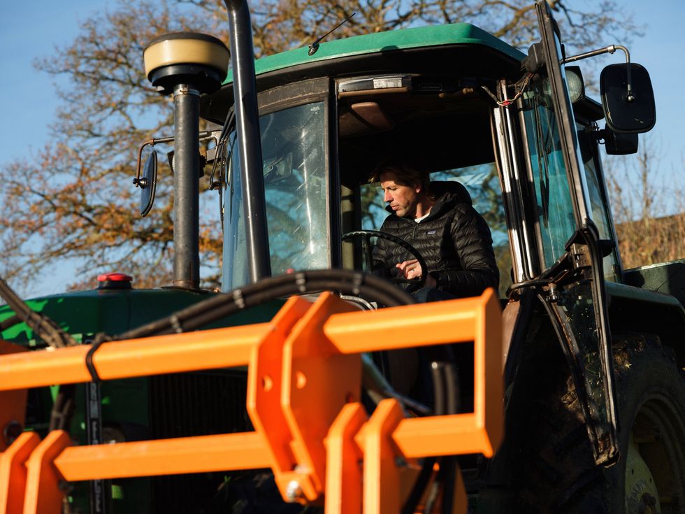 Andy Cato on a tractor (A Story About Bread \u2013 Wildfarmed)