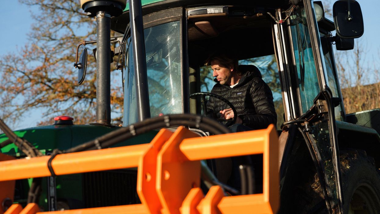 Andy Cato on a tractor (A Story About Bread – Wildfarmed)