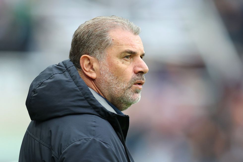 Ange Postecoglou, Manager of Tottenham Hotspur, looks on prior to the Premier League match between Newcastle United FC and Tottenham Hotspur FC at St James' Park on September 01, 2024 in Newcastle upon Tyne, England