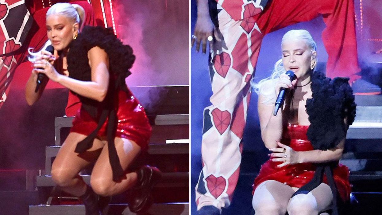 Brits 2022: Anne-Marie praised for smoothly recovering from tumble during live performance