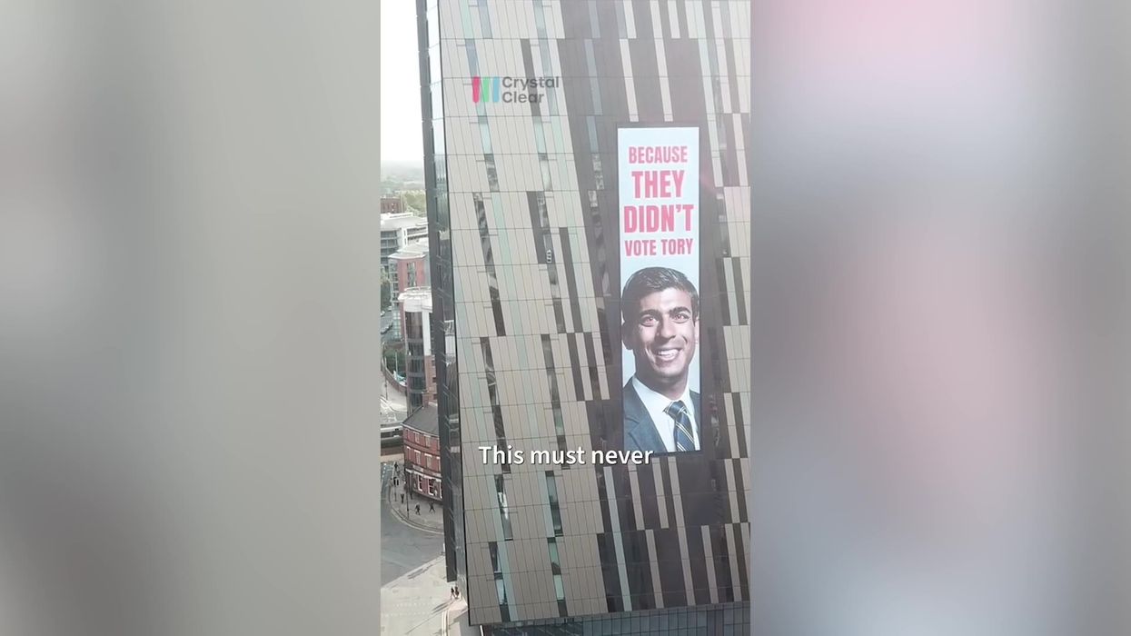 Anti-Tory music boss takes out damning billboard at Conservative Party conference