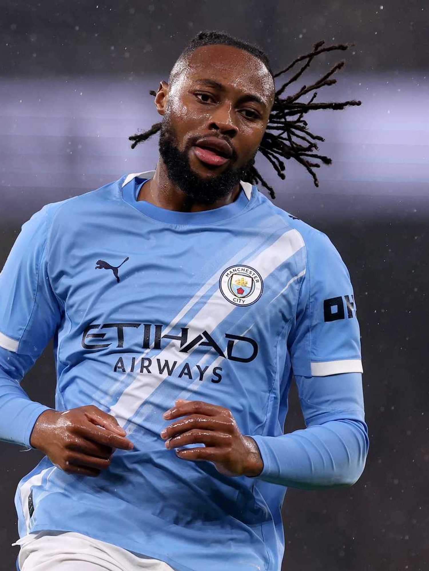 Antoine Semenyo of Manchester City during the Premier League match between Manchester City and Fulham at Etihad Stadium on February 11, 2026 in Manchester, England