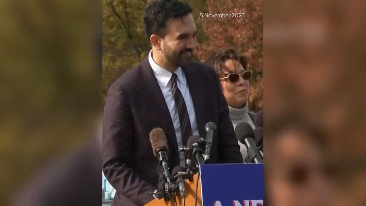 Arsenal fan Mamdani gets starstruck by Sky News as he speaks to press